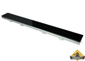 Wiesbaden Glasrooster zwart 90x7 cm tbv RVS douchegoot