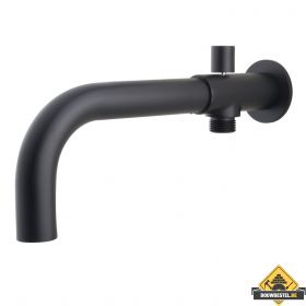 Wiesbaden inbouw-baduitloop met omstel rond 23cm | Mat-zwart