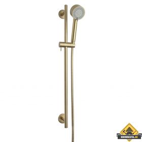 Wiesbaden Cadans luxe glijstangset compleet | Geborsteld messing