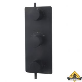 Wiesbaden Caral inbouw douchekraan afbouwset 3-weg zwart (HELAAS NIET MEER LEVERBAAR)