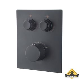 Wiesbaden Caral Klik Pro afbouwdeel inbouwthermostaat 2 weg mat zwart