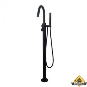 Wiesbaden Caral vrijstaande badmengkraan compleet mat Zwart (HELAAS NIET MEER LEVERBAAR)