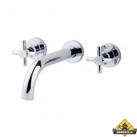 Wiesbaden Cross inbouw wastafelkraan afbouwset 2-knops chroom