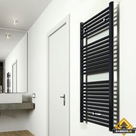 Wiesbaden Elara sierradiator mat- Zwart 1185x600 m/o aansl.