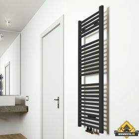 Wiesbaden Elara sierradiator mat- zwart 1185x450 m/o aansl. | Mat-zwart (gespoten)