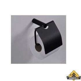 Wiesbaden Ida toiletrolhouder met klep Zwart (HELAAS NIET MEER LEVERBAAR)