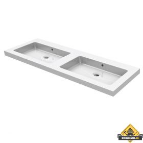 Wiesbaden keramische dubbele meubelwastafel 120x46 zonder kraangaten