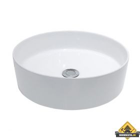 Wiesbaden Link waskom rond 40x12 cm keramiek mat wit (HELAAS NIET MEER LEVERBAAR)
