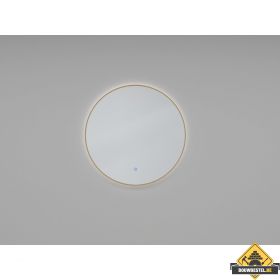 Wiesbaden Novi ronde spiegel met LED, dimbaar 100 cm geborsteld messing (HELAAS NIET MEER LEVERBAAR)