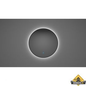 Wiesbaden Novi ronde spiegel met LED, dimbaar 100 cm mat zwart (HELAAS NIET MEER LEVERBAAR)