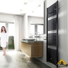 Wiesbaden Elara sierradiator mat-Zwart 1817x600 midden onder aansluiting