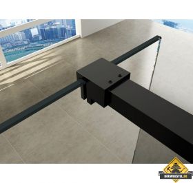 Wiesbaden Slim profielset+stabilisatiestang 120cm matZwart