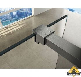 Wiesbaden Slim profielset+stabilisatiestang 120cm geborsteld staal