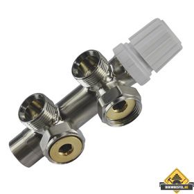 Wiesbaden thermostatisch 3/4 onderblok haaks-rechts | Geborsteld staal