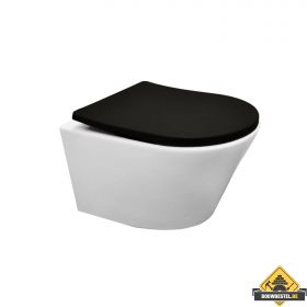 Wiesbaden Vesta rimless wandcloset mat-wit + Shade zitting mat-Zwart