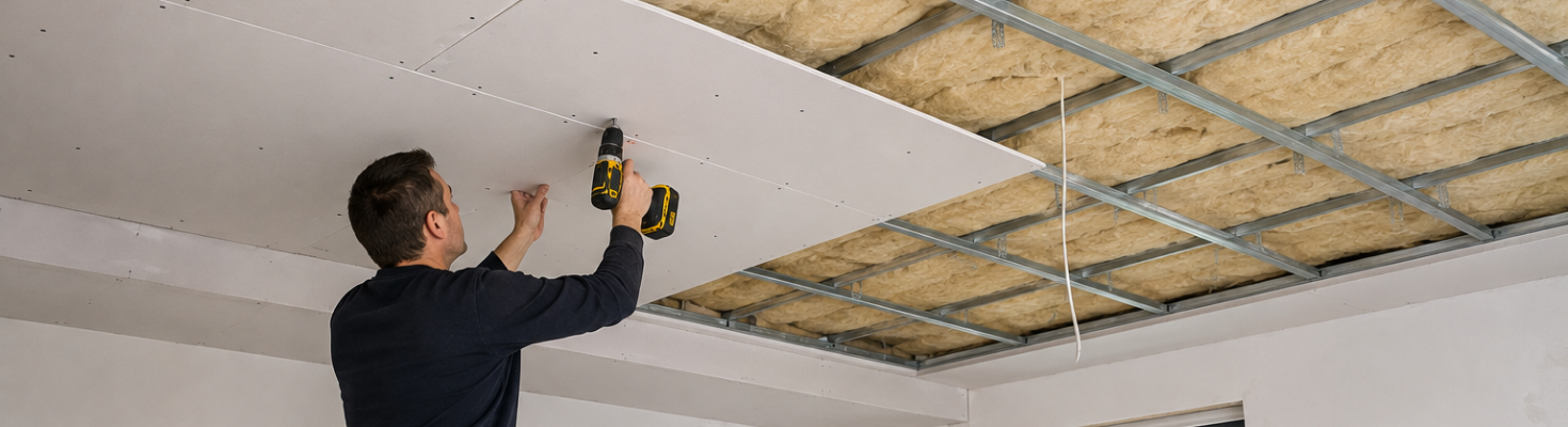 Plafond van gipsplaten maken